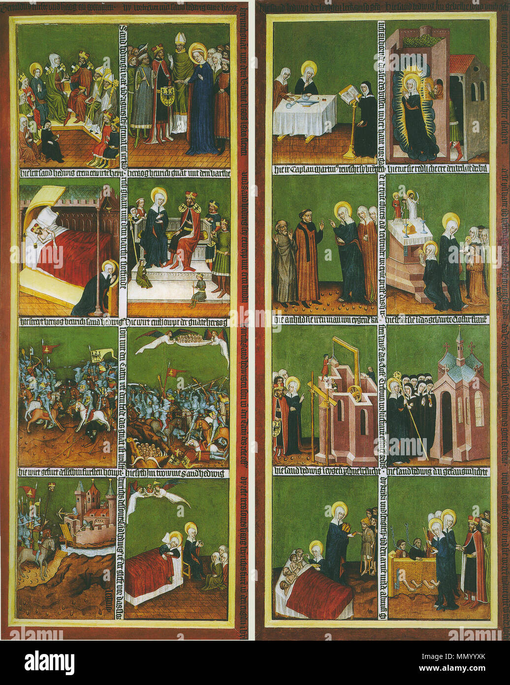Anglais : Autel de Saint Hedwig de Silésie (gauche et droite). Polski : O ?tarz ?w. Jadwigi ?l ?skiej skrzyd Lewe (je prawe ?o). circa 1430. HedwigAltar Banque D'Images
