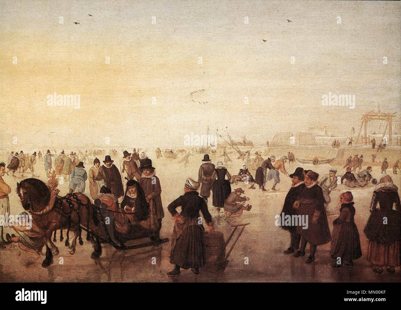 Scène de glace. première moitié du 17e siècle. Hendrick Avercamp - WGA01072 - Scène de glace Banque D'Images