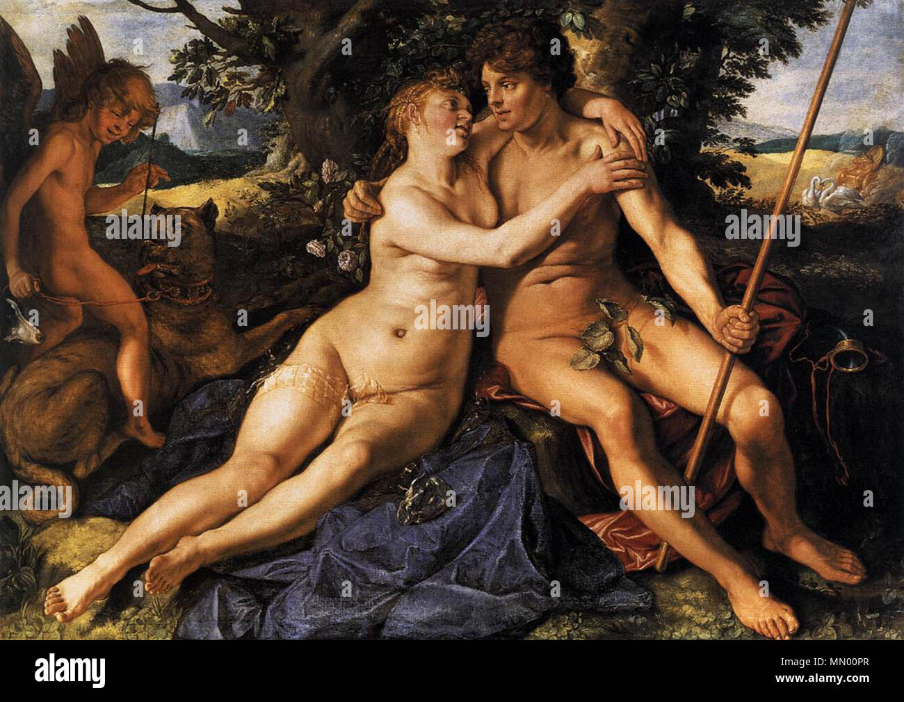 Vénus et Adonis. 1614. Hendrick Goltzius 013 Banque D'Images