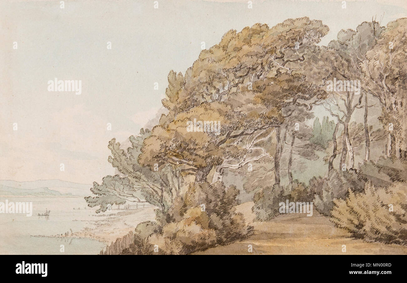 . English : 'Nutwell» Nutwell, les motifs de la Cour, le Devon. Encre et aquarelle. Inscrit par l'artiste verso 'Nutwell. Le 24 octobre 1796'. 4,5X7 cm. . Avant 1852. John White Abbott (1763-1851) Noms alternatifs J. W. Abbott ; J. White Abbott aquarelliste Britannique Description, apothicaire, peintre, peintre de paysages et de chirurgien Date de naissance/décès 13 Mai 1763 Lieu de naissance 1851 décès/Exeter Exeter contrôle d'autorité : Q6263814 : VIAF ?95766039 ISNI : ?0000 0001 1578 7377 ULAN : ?500013900 RCAC : ?n50065857 GND : ?174293623 Abbott WorldCat-95298 Banque D'Images