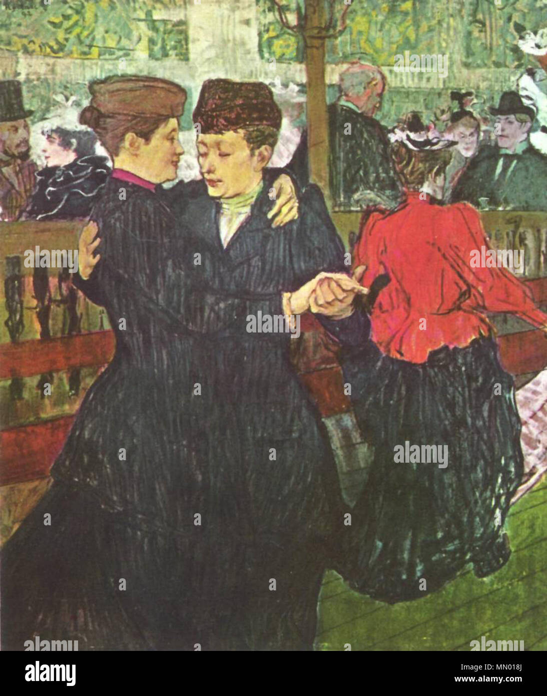 Deutsch : Moulin Rouge, Zwei Frauen tanzende English : Deux femmes dansant au Moulin Rouge . 1892. Henri de Toulouse-Lautrec 028 Banque D'Images