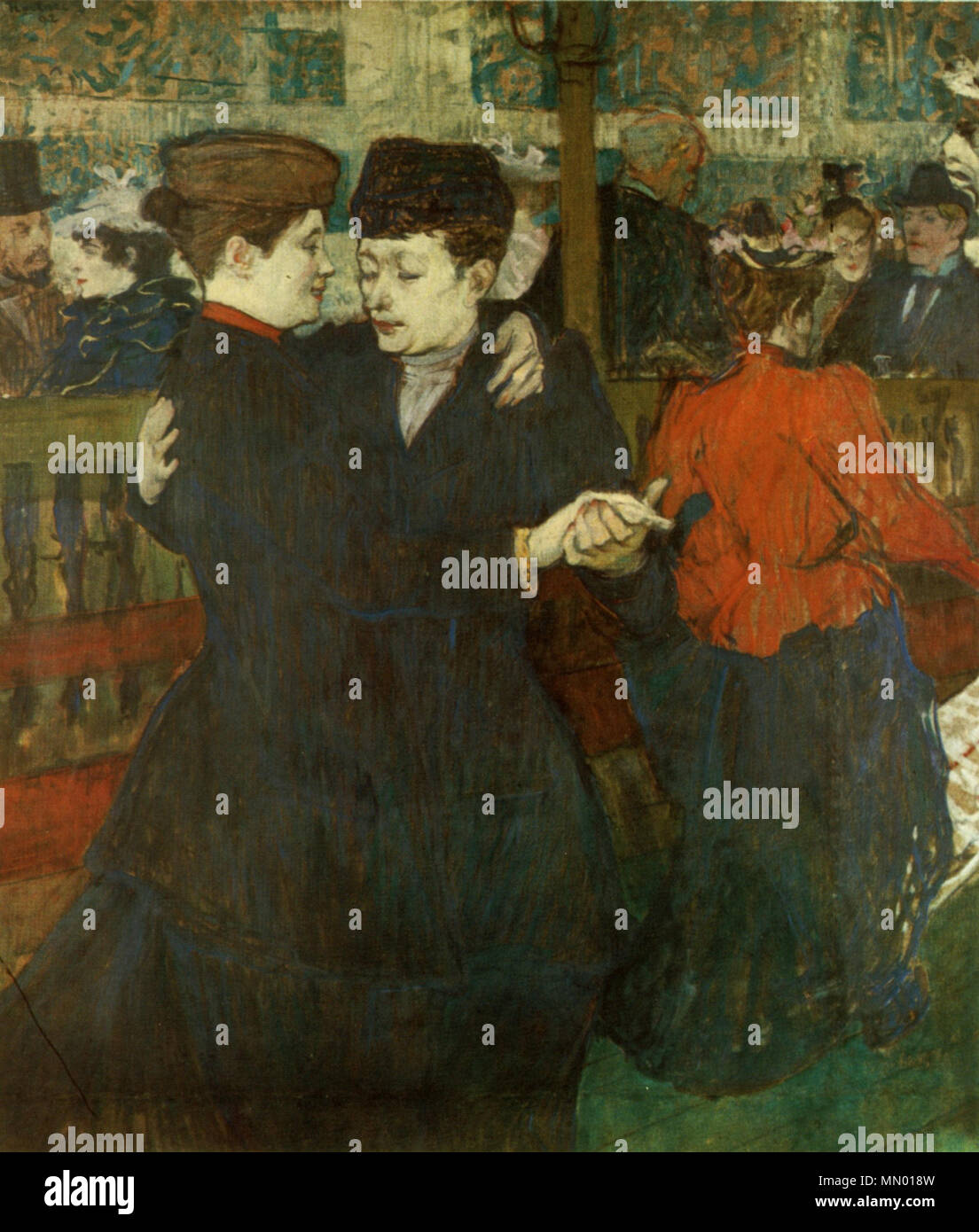 Deutsch : Moulin Rouge, Zwei Frauen tanzende English : Au Moulin Rouge : Les deuxvalseuses eština : V ?Moulin Rouge : DV ? Oáza tan ?í val ?ík : Anglais au Moulin Rouge : deux femmes valser . 1892. Henri de Toulouse-Lautrec 065 Banque D'Images