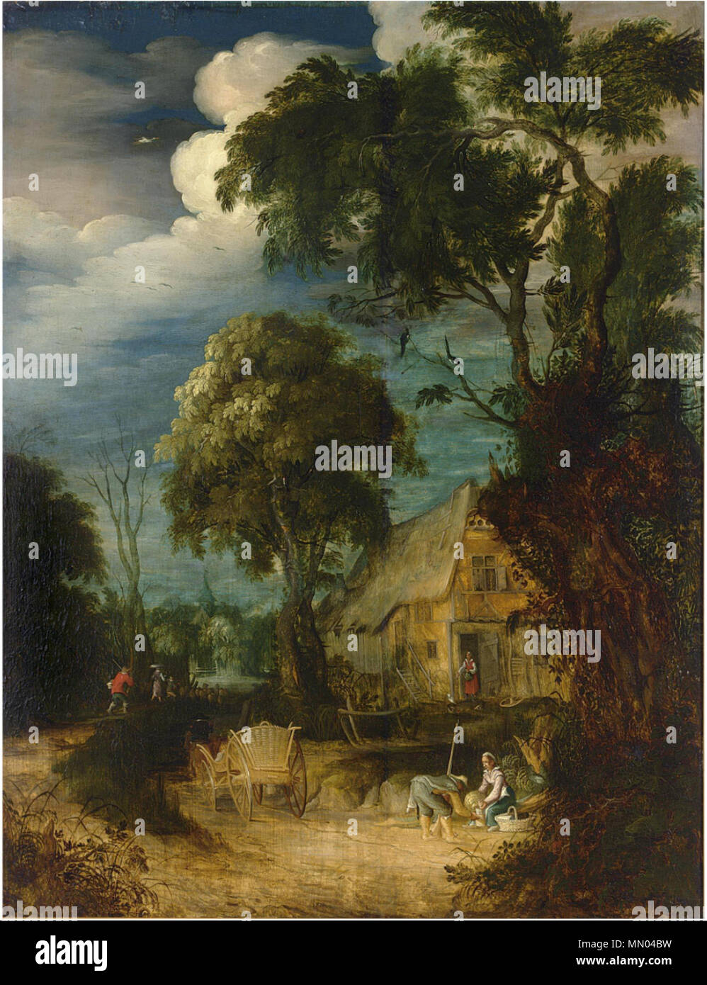 Paysage boisé avec paysans. première moitié du 17e siècle. Abraham Govaerts - Paysage - WGA9981 Banque D'Images