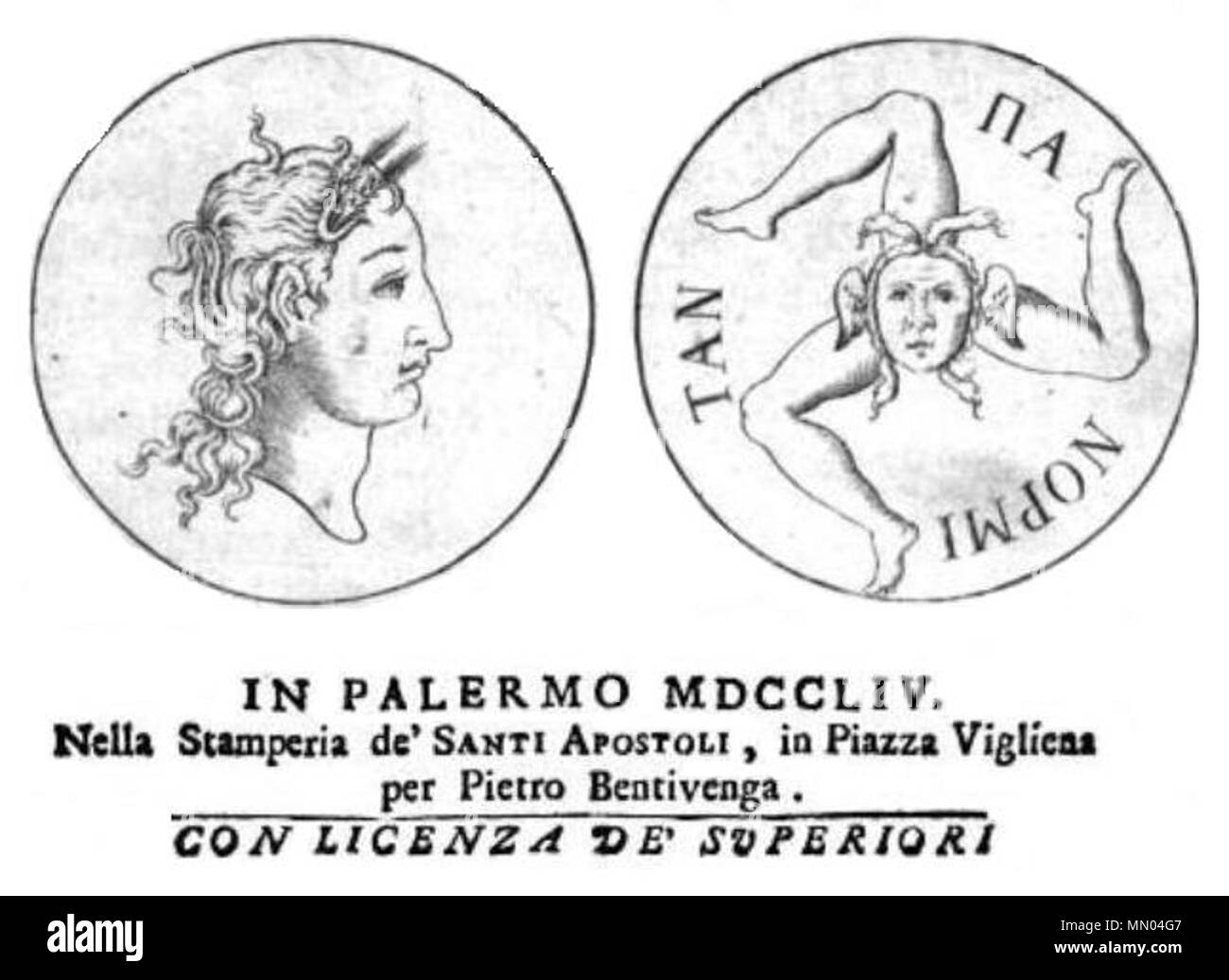 . Anglais : une photo en 1754 l'historial De Stamp du marquis de Villabianca, seigneur de Mazaro et baronnie de Merca. La fabrication de l'optique, imprimé par Di Francesco Maria Emanuele et Gaetani, à Palerme, en Sicile, en 1754. Droit no813-718-550. . 1754. M.E. Di Francesco (marquis de Villabianca, 1754 ) Télécharger Alpha30 tableau historique du marquis de Villabianca joints, imprimé en 1754 en Sicile Banque D'Images