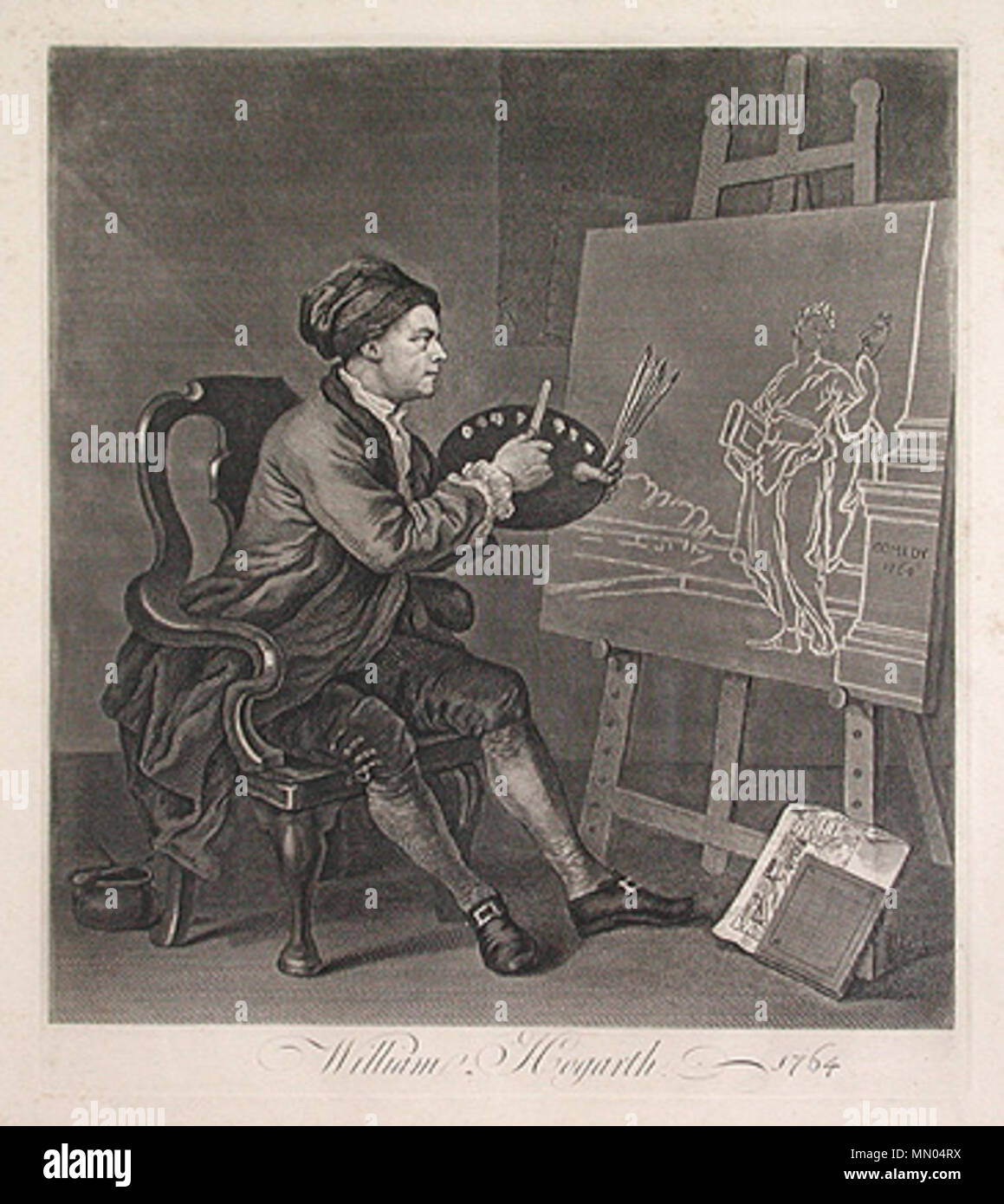 . Hogarth peignant la muse . 1764. William Hogarth (1697-1764), peintre et graveur Britannique Description Date de naissance/décès 10 Novembre 1697 25 octobre 1764 Lieu de naissance/décès Londres Londres Londres Chiswick, lieu de travail de contrôle d'autorité : Q171344 : VIAF ?17268409 ISNI : ?0000 0001 2099 3749 ULAN : ?500004242 RCAC : ?n80126106 NLA : ?35201047 Hogarth peignant la muse de WorldCat Banque D'Images