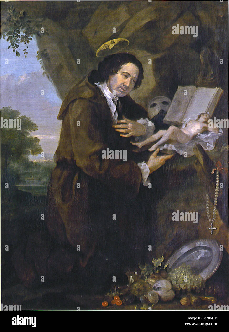 . Parodiant les images de la Renaissance Portrait de François d'assise. Portrait de Sir Francis Dashwood, 11ème baron le Despencer (1708 - 1781).. en 1764. William Hogarth (1697-1764), peintre et graveur Britannique Description Date de naissance/décès 10 Novembre 1697 25 octobre 1764 Lieu de naissance/décès Londres Londres Londres Chiswick, lieu de travail de contrôle d'autorité : Q171344 : VIAF ?17268409 ISNI : ?0000 0001 2099 3749 ULAN : ?500004242 RCAC : ?n80126106 NLA : ?35201047 Dashwood Hogarth WorldCat Banque D'Images