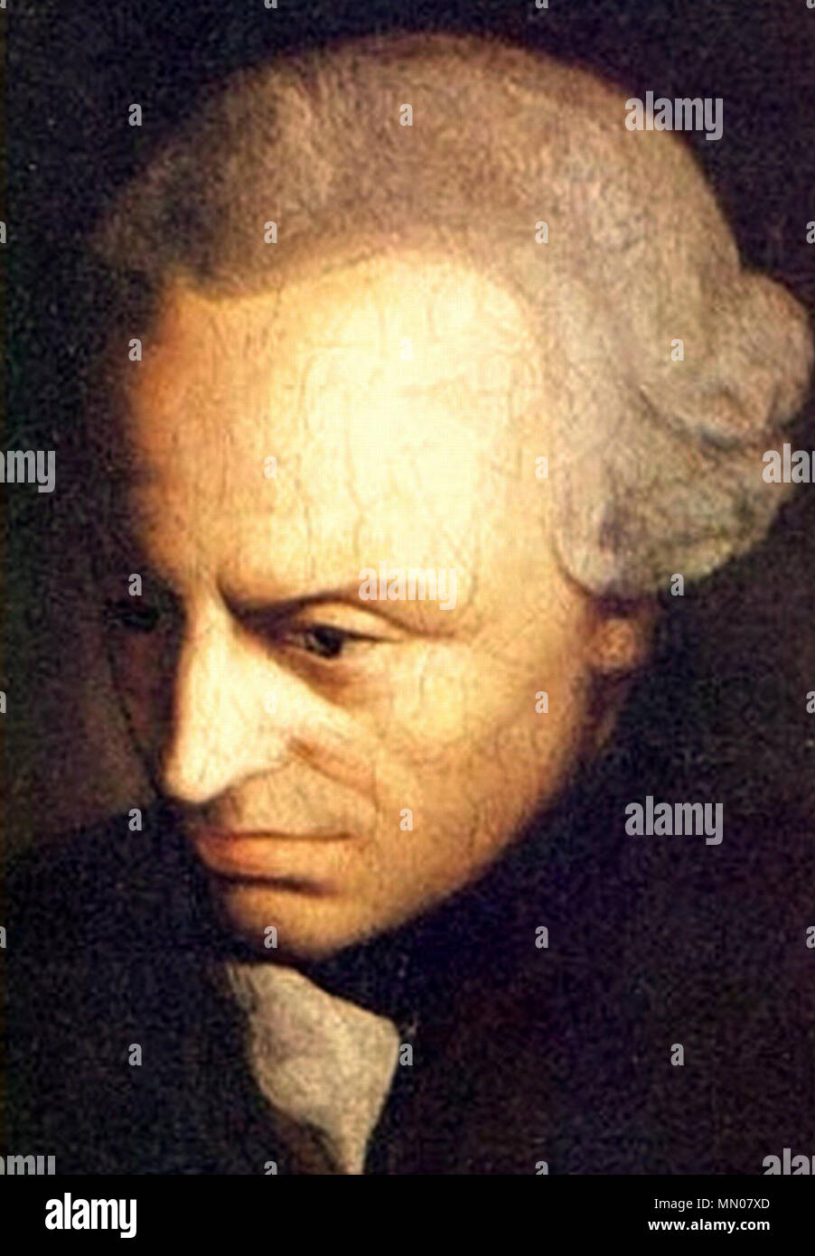 . Anglais : Emmanuel Kant, philosophe prussien Português : Emmanuel Kant, filósofo alemão Español : Emmanuel Kant, filósofo alemán . circa 1790. Emmanuel Kant (1931-1987) peint Banque D'Images