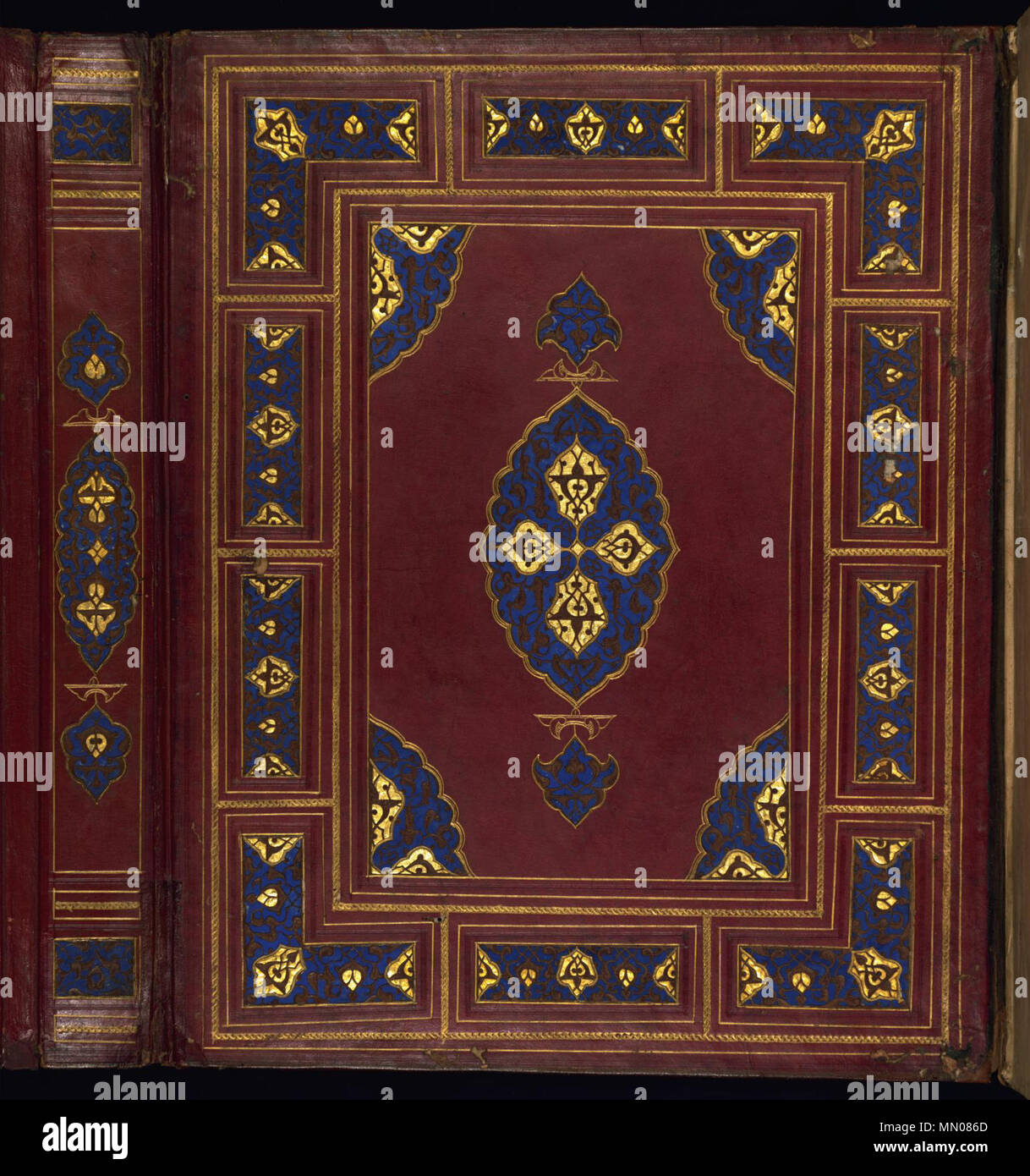 W.563.contraignant (anonyme) islamique. La reliure de Coran", 9e siècle AH/AD xve siècle. l'or brun estampée à maroc avec filigrane. Walters Art Museum (W.563.contraignant) : acquis par Henry Walters. Affaires indiennes - Reliure de Coran - Walters W563reliure - bas Ouvrir Banque D'Images