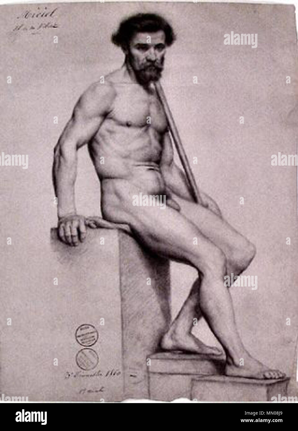 Académie homme assis Paris Banque D'Images