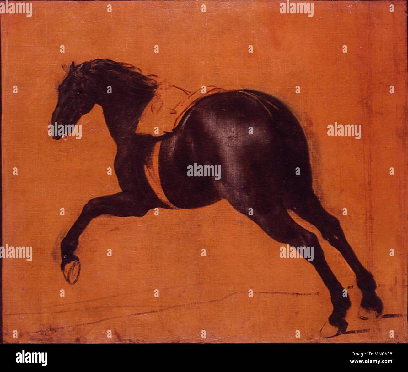 Cheval Noir galopante. Entre 1666 et 1690. Adam Frans van der Meulen - Cheval Noir au galop Banque D'Images