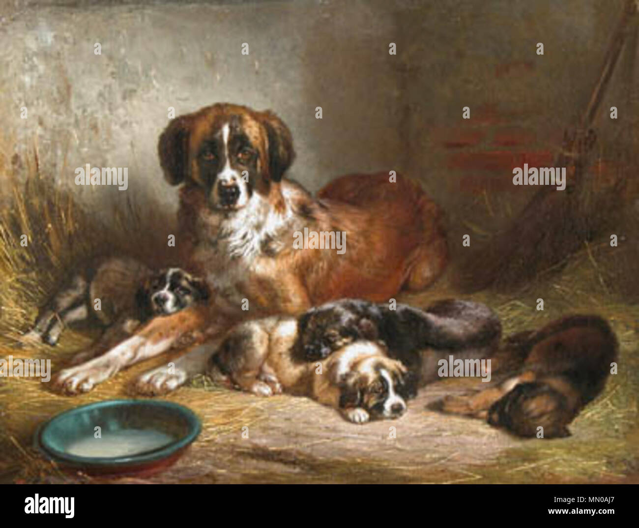 . Anglais : Bernese Mountain Dog et ses petits . 1862. Benno Adam (1812-) Description peintre allemand Date de naissance/décès 15 Juillet 1812 9 mars 1892 / 8 mars 1892 Lieu de naissance/décès Munich Kelheim contrôle d'autorité : Q564471 : VIAF ?54889055 ISNI : ?0000 0001 2026 1134 ULAN : ?500000022 RCAC : ?c89015638 GND : ?116006420 Adam WorldCat, Benno, bernois et ses petits Banque D'Images