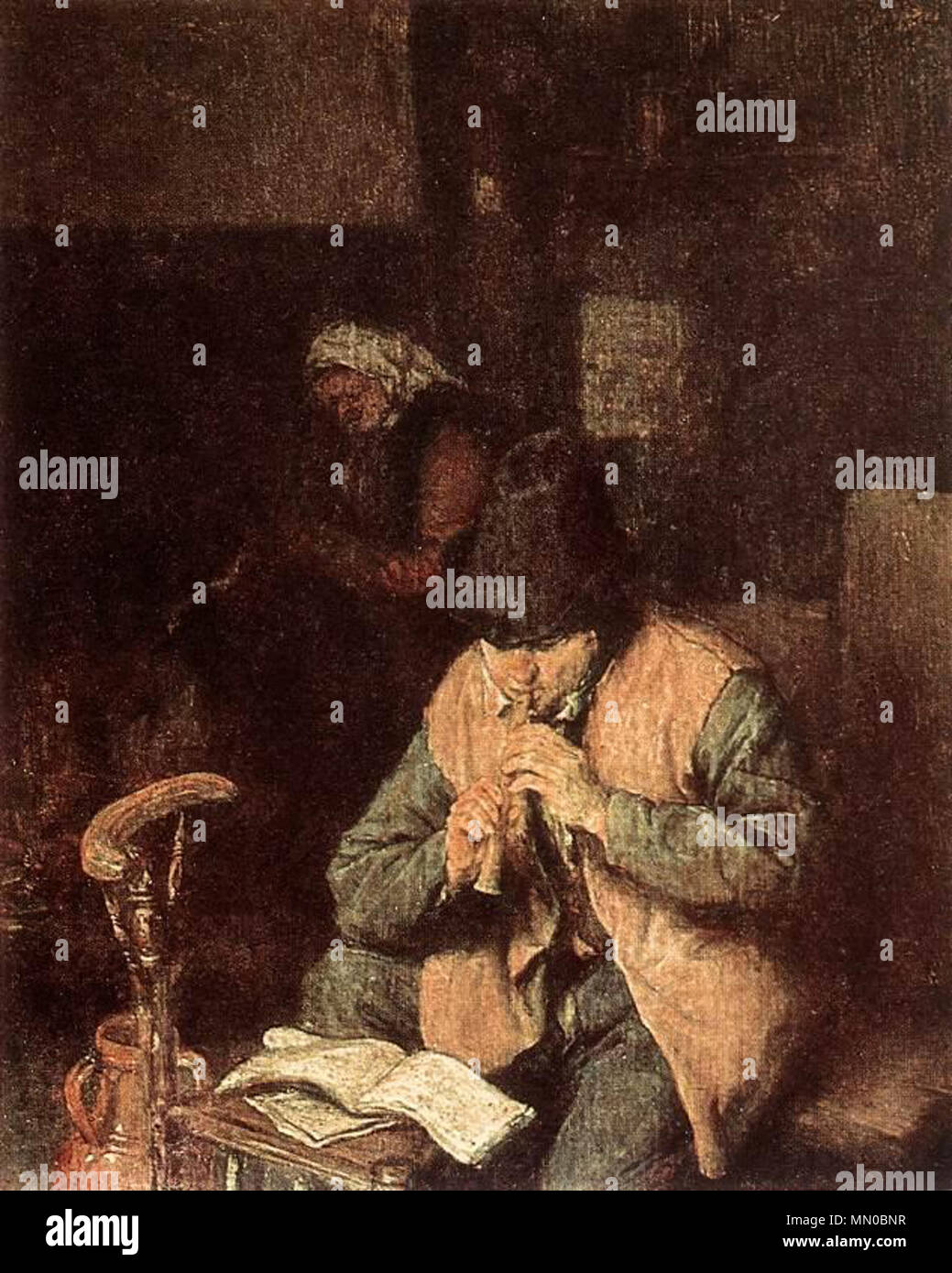 Anglais : Joueur de flûte . 1660. Adriaen van Ostade - Joueur de flûte - WGA16744 Banque D'Images