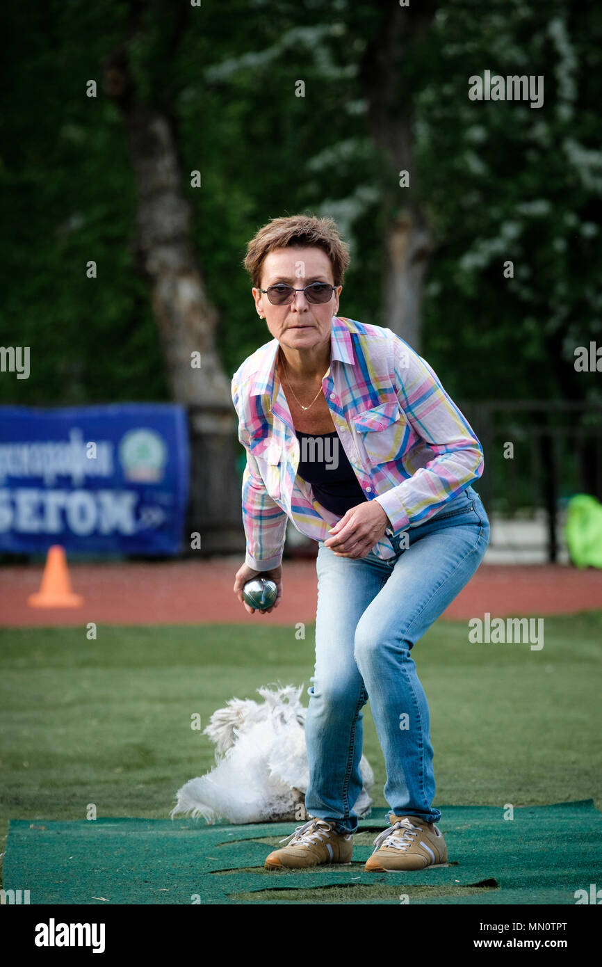 Moscou, Russie - 12 MAI 2018 : tournoi russe courante de pétanque Banque D'Images