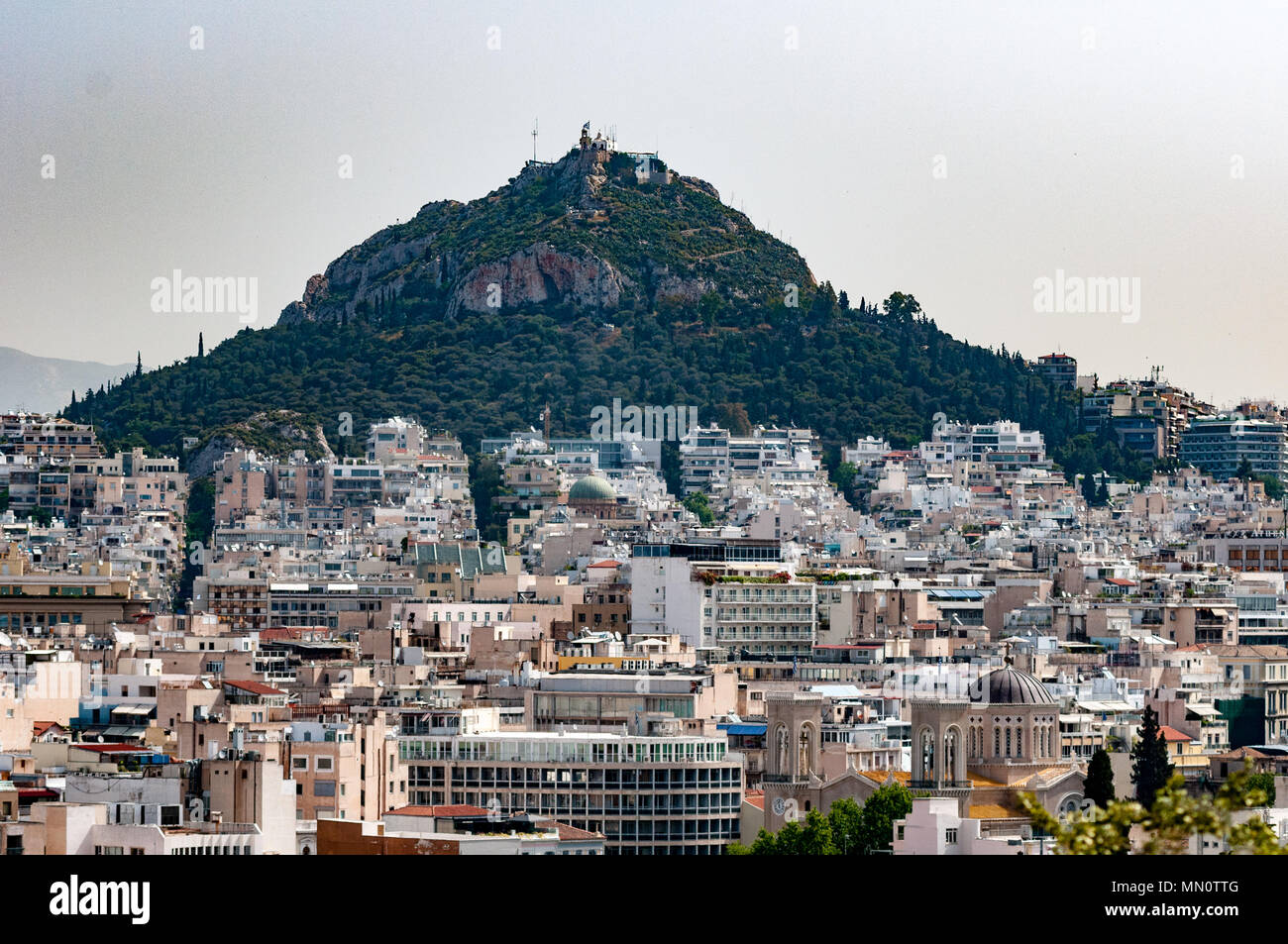 Le mont Lycabette à Athènes Banque D'Images