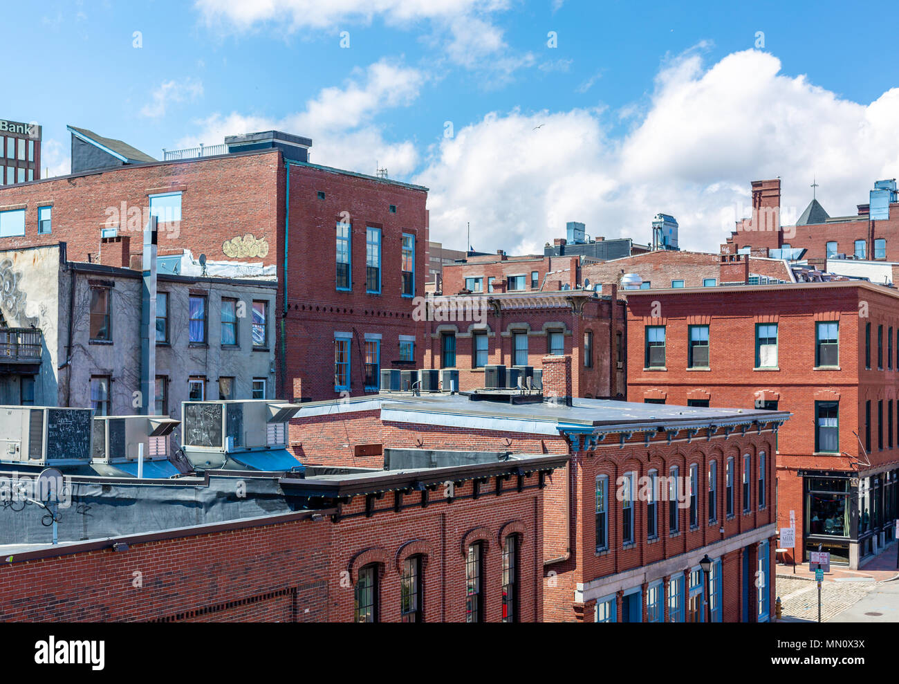 Du coup le quartier du vieux port de Portland Maine Banque D'Images