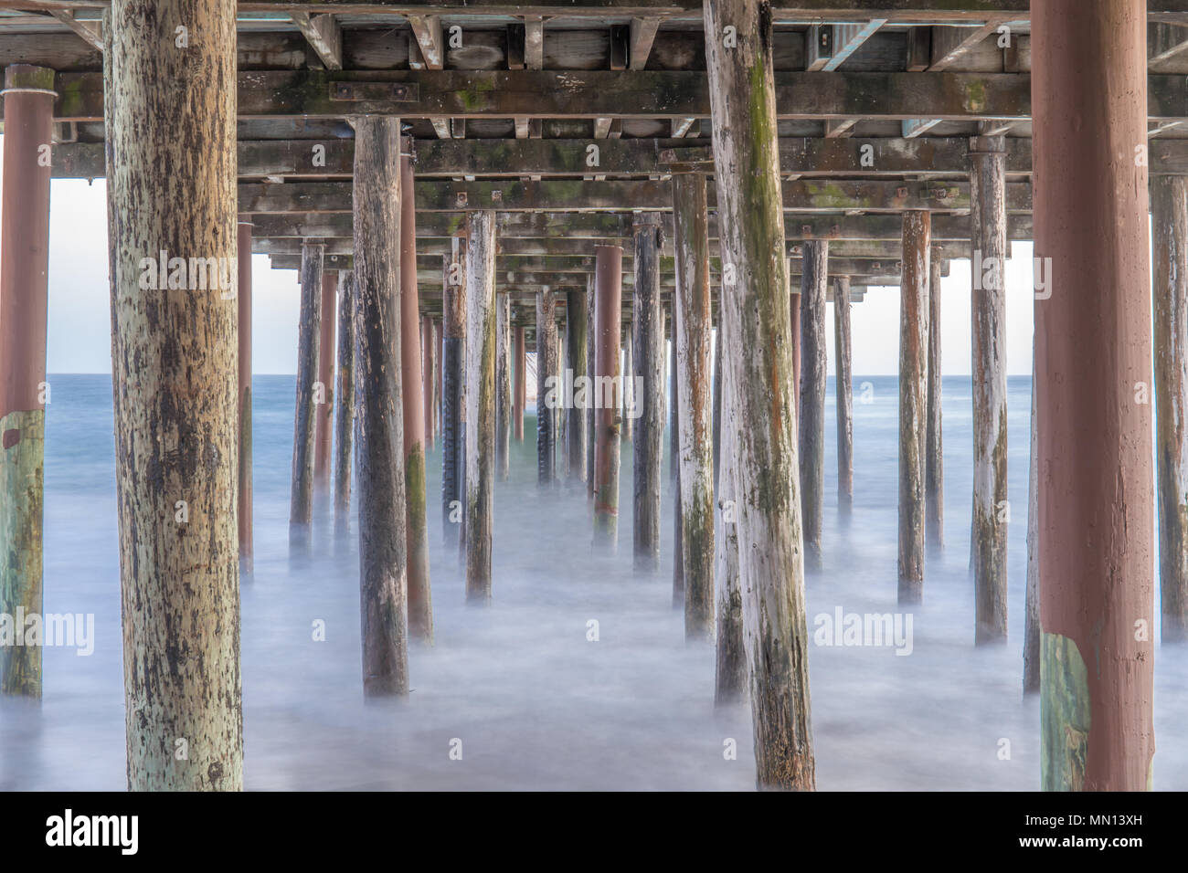 En vertu de l'État Seacliff Beach quai de pêche. Banque D'Images
