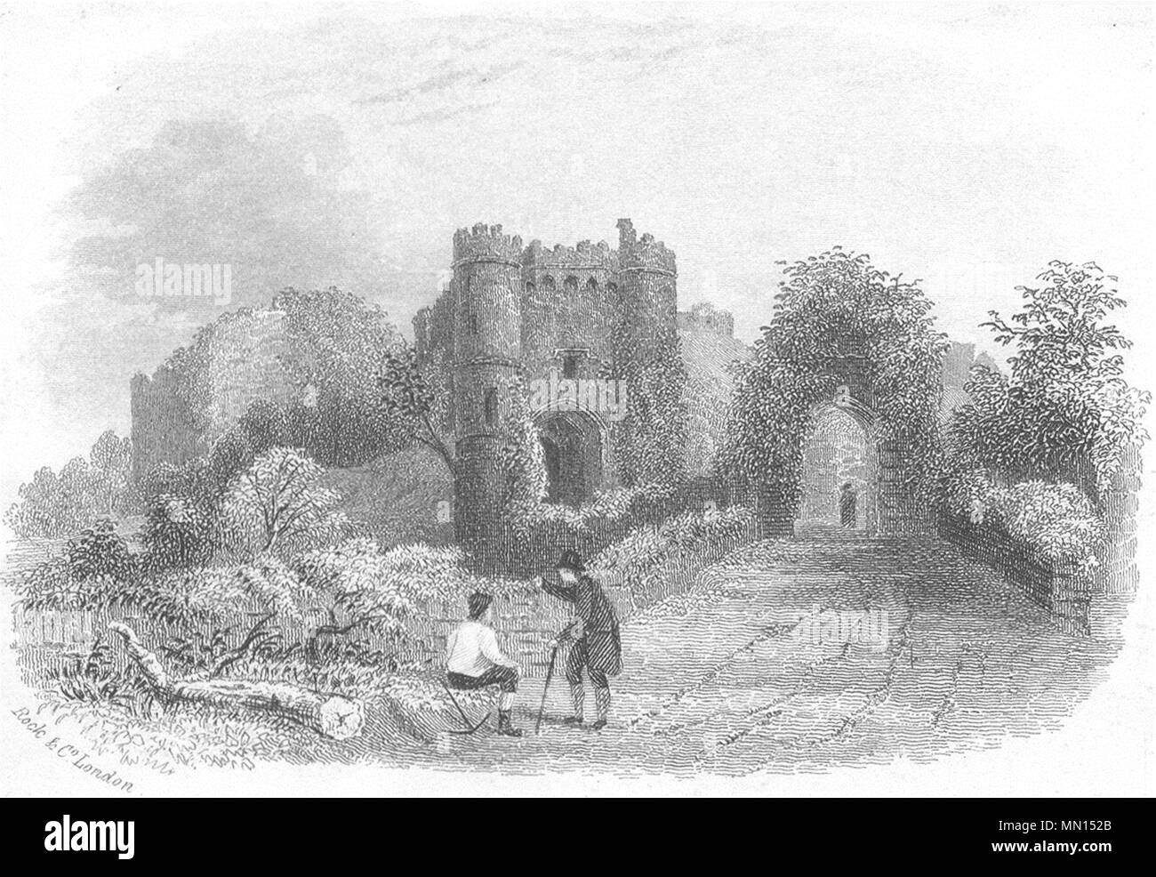 Île de Wight. Carisbrooke Castle. L'OIEAU c1855 ancienne vintage print photo Banque D'Images