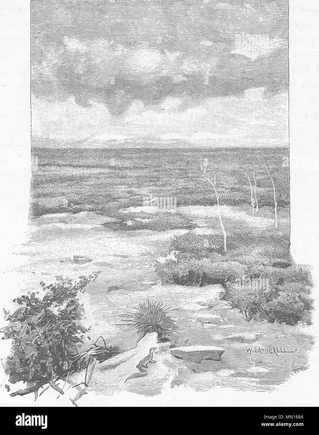 Adélaïde. & Melbourne Railway. &. 90 km desert 1890 vieux ancien Banque D'Images