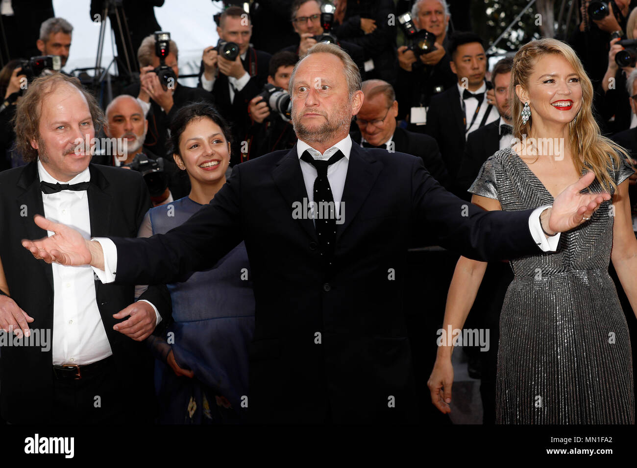 Cannes, France. 13 mai, 2018. Benoit Poelvoorde à la débrouiller (Le Grand Bain)' premiere lors de la 71 e édition du Festival de Cannes au Palais des Festivals le 13 mai 2018 à Cannes, France. Crédit : John Rasimus/Media Punch ***FRANCE, SUÈDE, NORVÈGE, FINLANDE, USA, DENARK, la République tchèque, l'AMÉRIQUE DU SUD SEULEMENT*** Crédit : MediaPunch Inc/Alamy Live News Banque D'Images