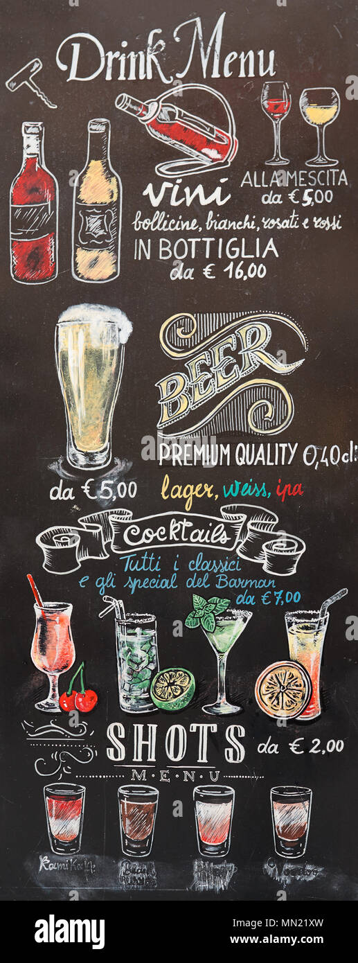 Rome, Trastevere, signes d'un pub typique Banque D'Images