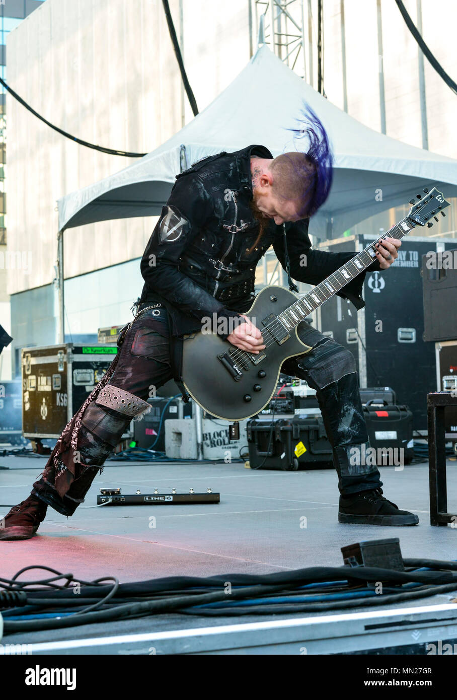 Las Vegas, Nevada, le 20 avril 2018 - Le Groupe VYCES à la deuxième édition de Las Stique deux jours de festival de musique heavy metal. Banque D'Images