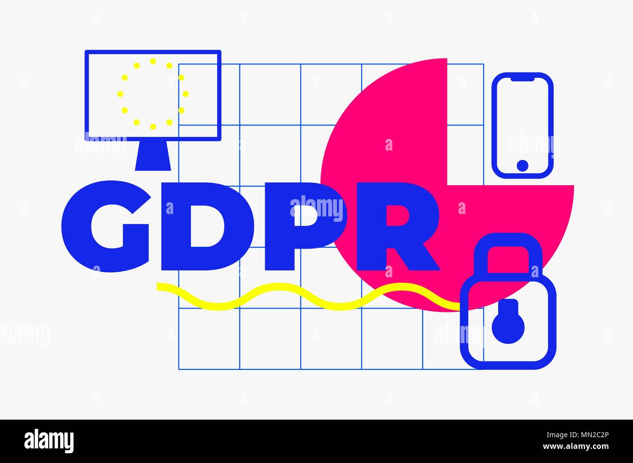 Règlement général sur la protection des données de conception géométrique abstraite Illustration de Vecteur