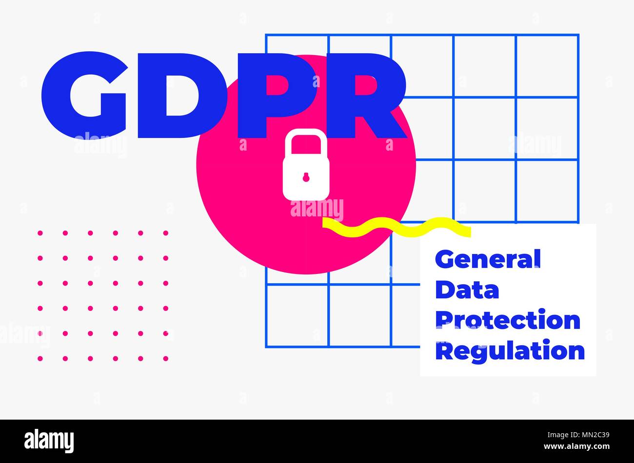 Règlement général sur la protection des données de conception géométrique abstraite Illustration de Vecteur