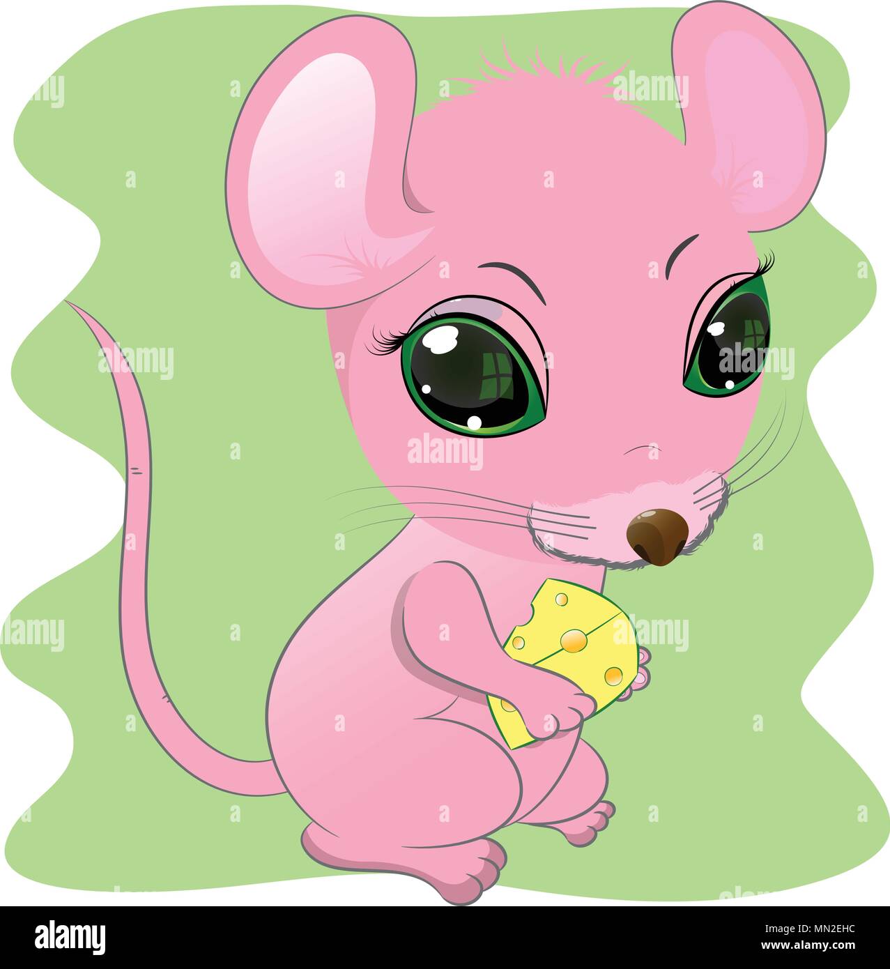 Peu de fromage souris mignon Illustration de Vecteur