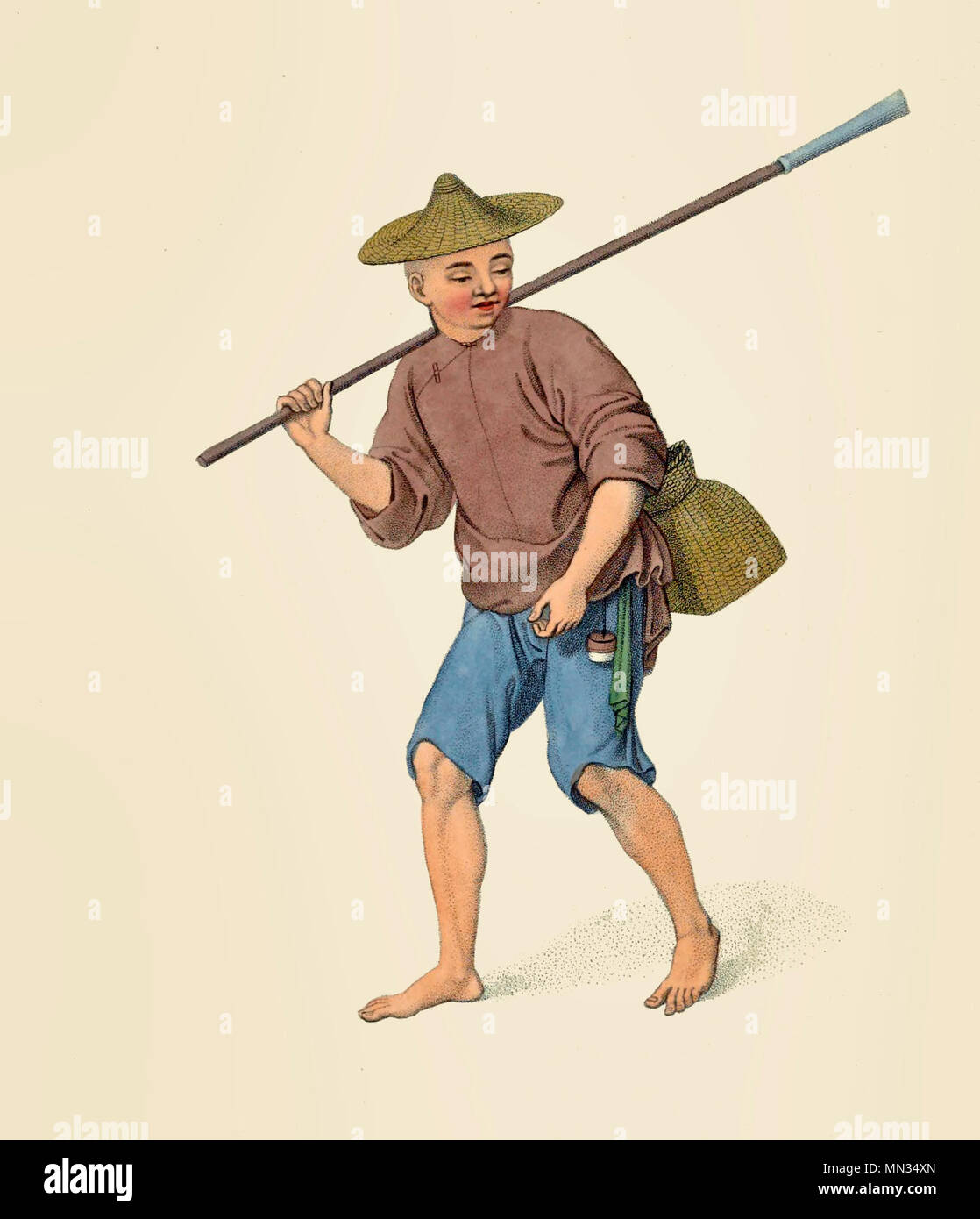 Joli portrait de pêcheur à bosse en forme de dessin animé