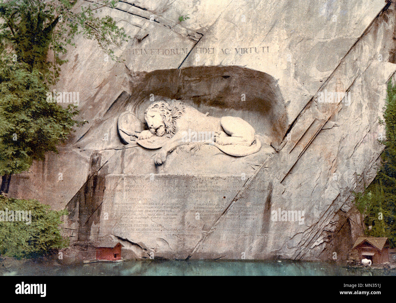 Monument au Lion, Lucerne, Suisse, vers 1900 Banque D'Images