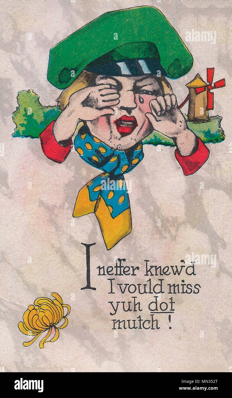 Je savais que j'avais neffer vould Mlle yuh dot mutch - Vintage poster Card Banque D'Images