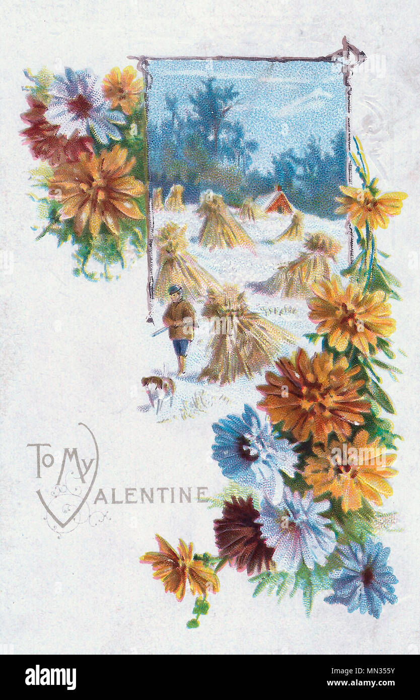 Vintage Valentines Day Card Banque D'Images