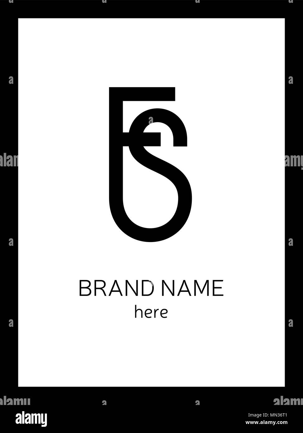 Combinaison de lettres FS ou SF sur fond blanc pour le logo de la ...