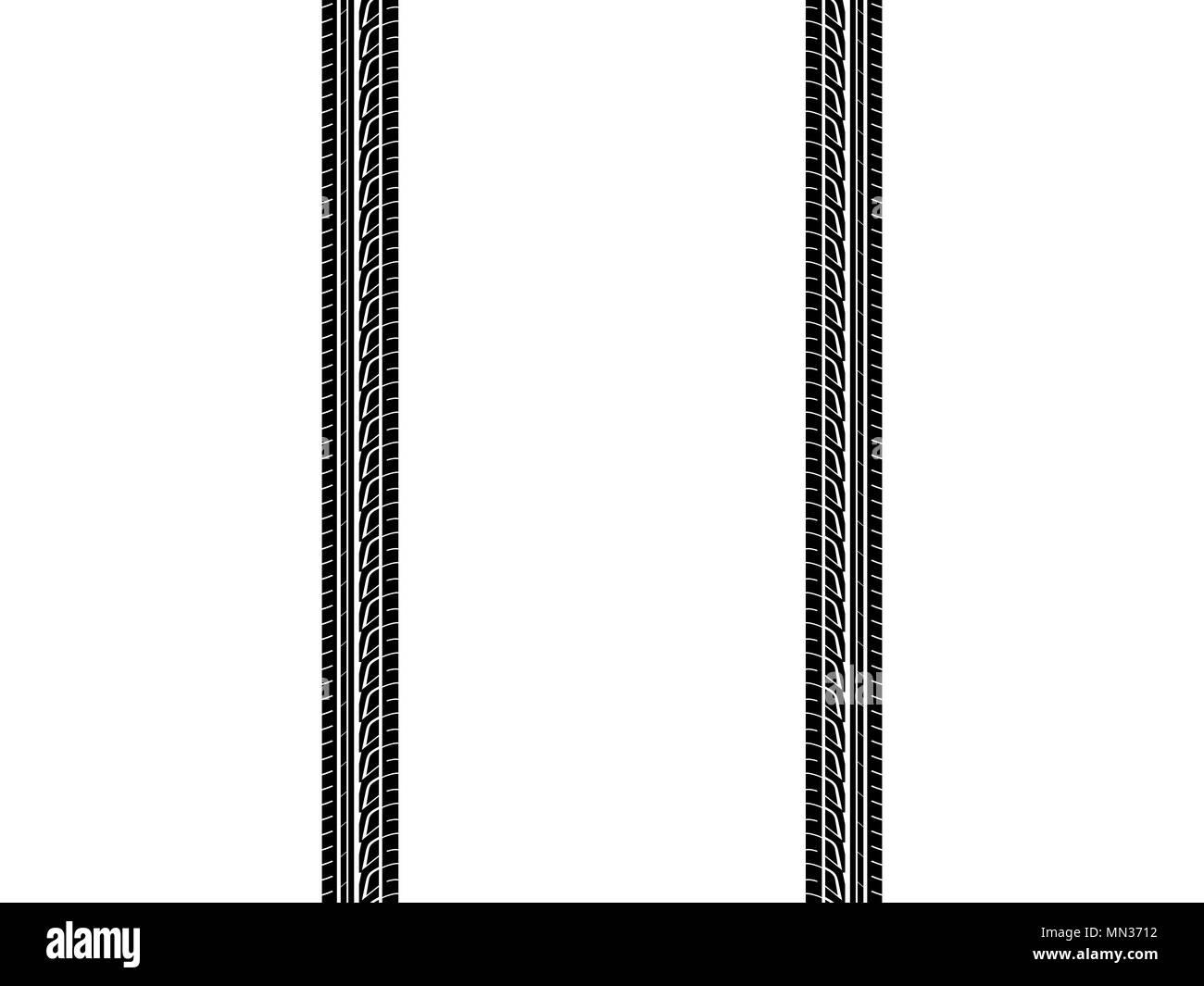 Des traces de pneu de voiture noir protections sur fond blanc Illustration de Vecteur