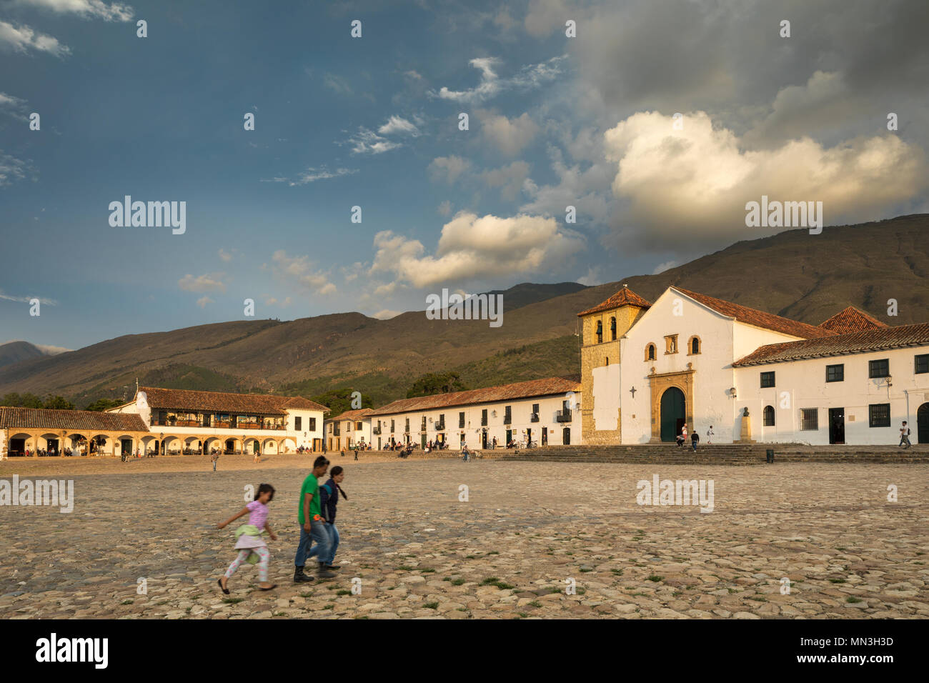 Plaza Mayor, Villa de Leyva, Boyacá, Colombie Banque D'Images