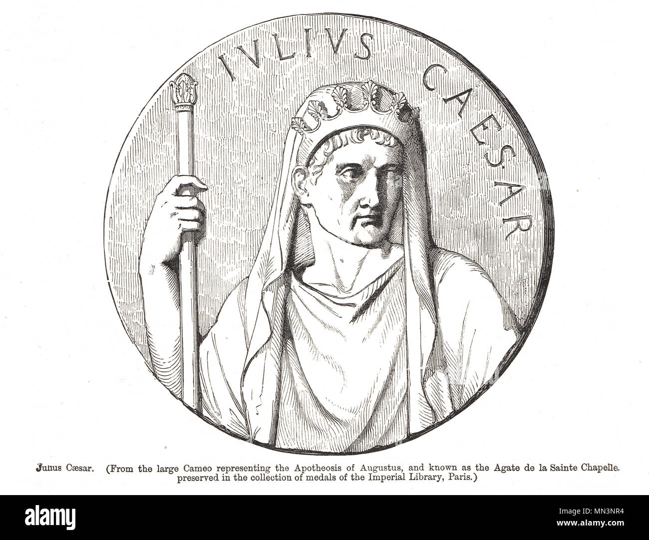 Jules César, de l'apothéose de la camée représentant Auguste, connu comme l'Agate de la Sainte Chapelle Banque D'Images