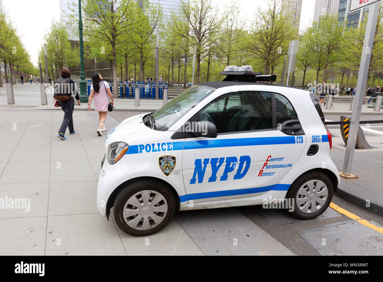 Voiture Smart voiture de police NYPD, New York City, USA Banque D'Images