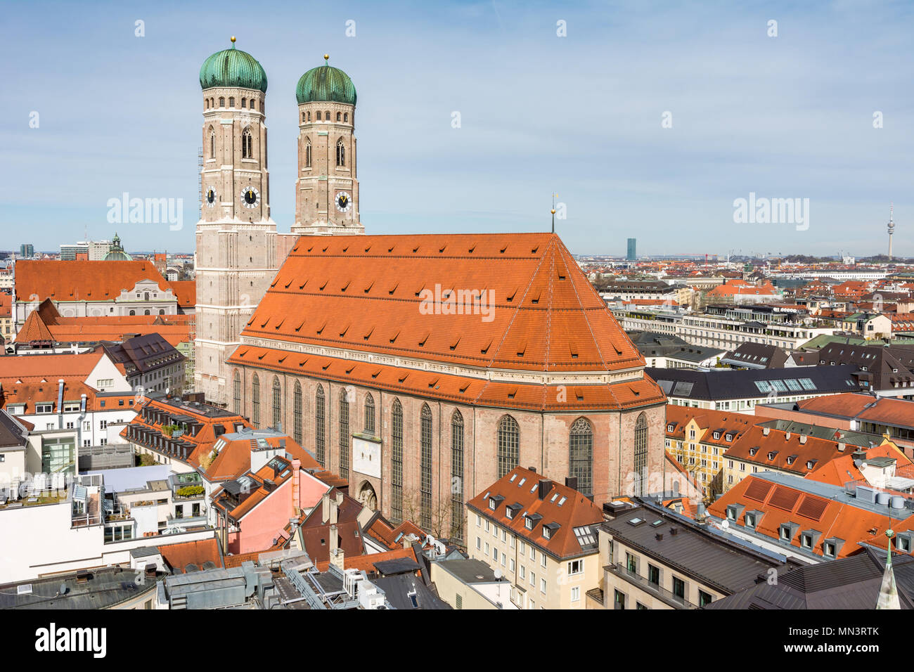 Vue aérienne sur la ville de Munich (Bavière, Allemagne) Banque D'Images