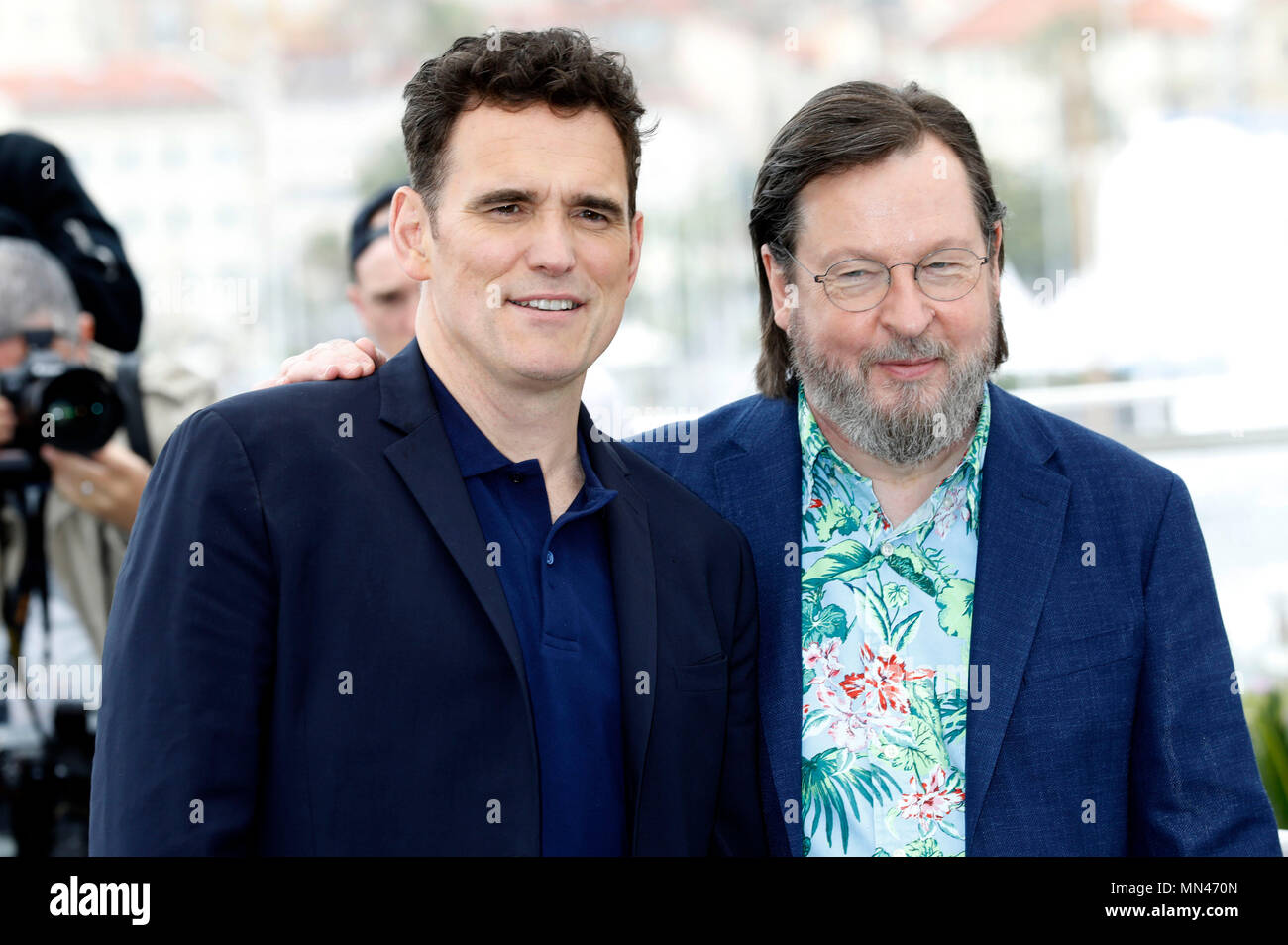 Matt Dillon et Lars von Trier au 'la maison que Jack construit' photocall au cours de la 71e édition du Festival de Cannes au Palais des Festivals le 14 mai 2018 à Cannes, France Banque D'Images