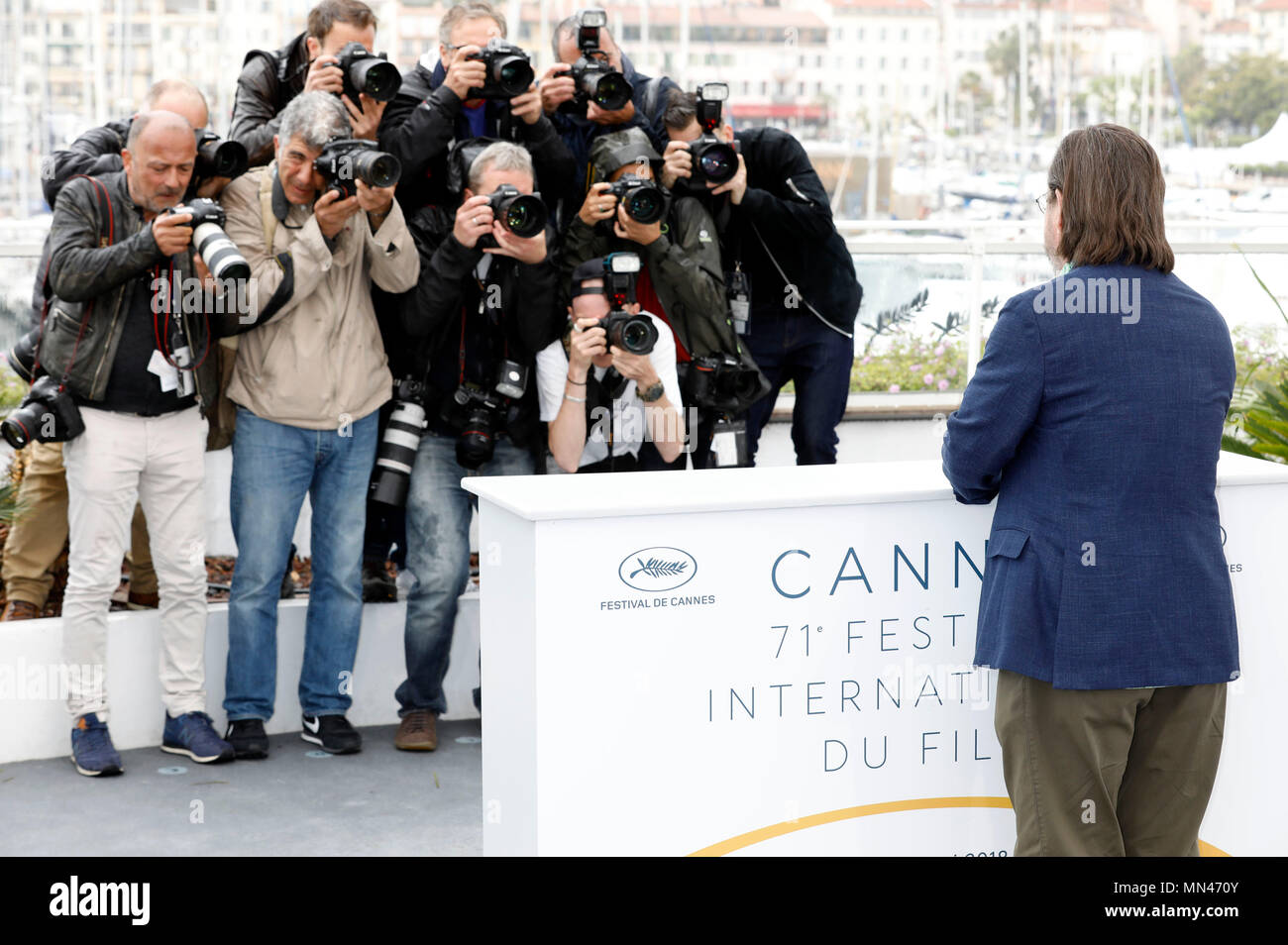 Lars von Trier au 'la maison que Jack construit' photocall au cours de la 71e édition du Festival de Cannes au Palais des Festivals le 14 mai 2018 à Cannes, France Banque D'Images