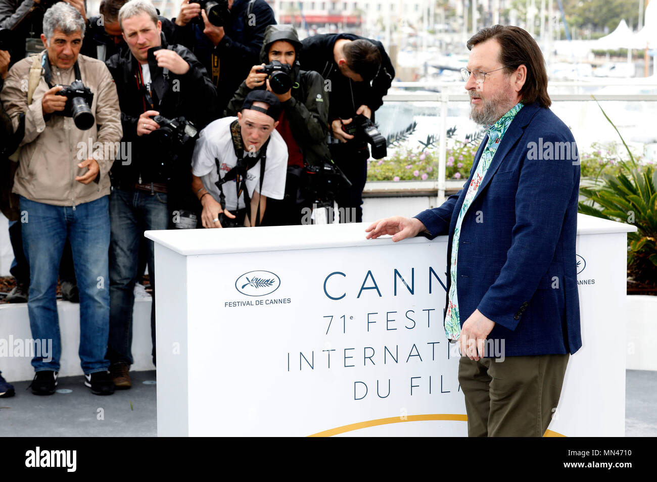 Lars von Trier au 'la maison que Jack construit' photocall au cours de la 71e édition du Festival de Cannes au Palais des Festivals le 14 mai 2018 à Cannes, France Banque D'Images