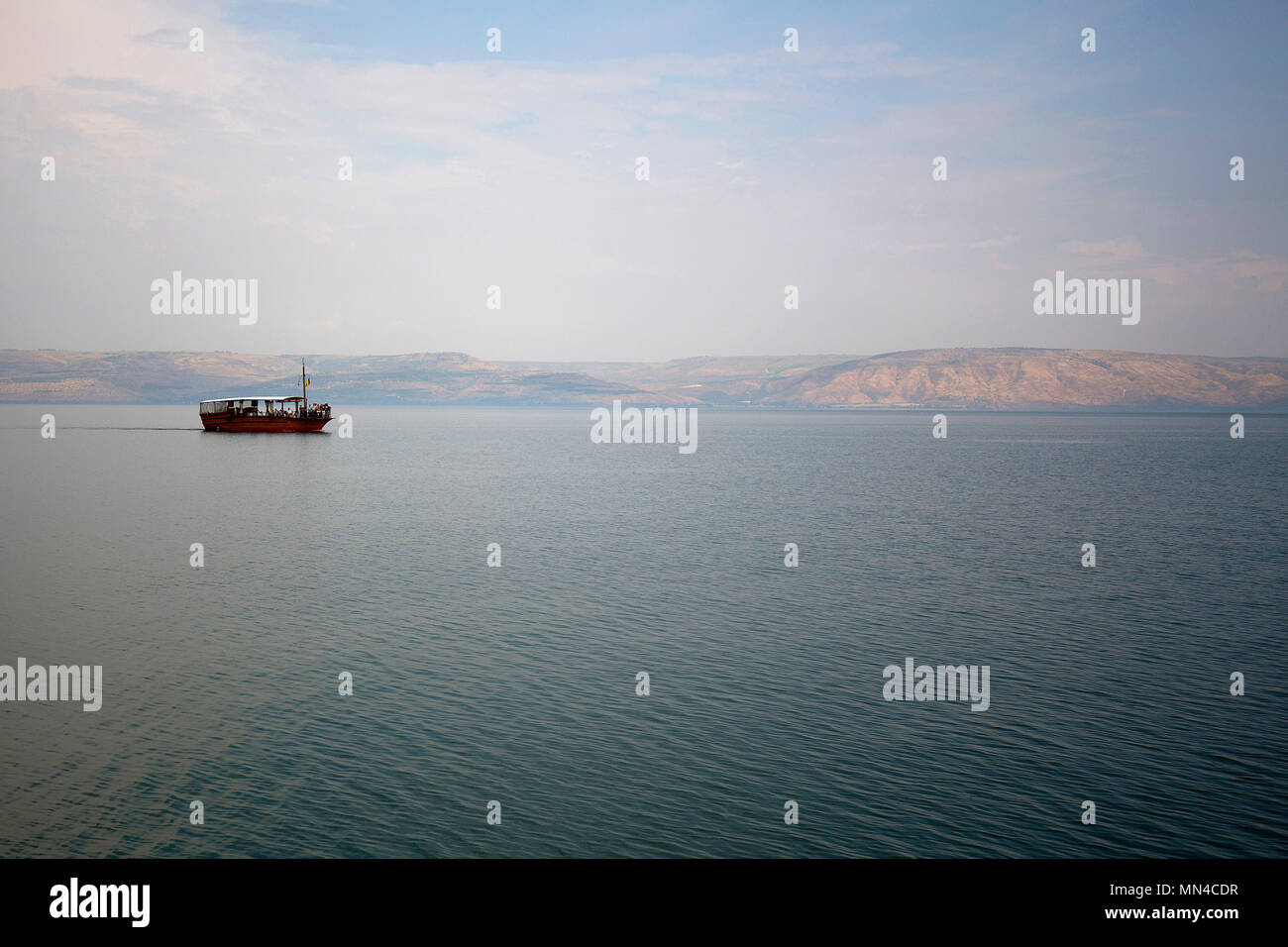 Voile sur la mer de Galilée en Israël Banque D'Images