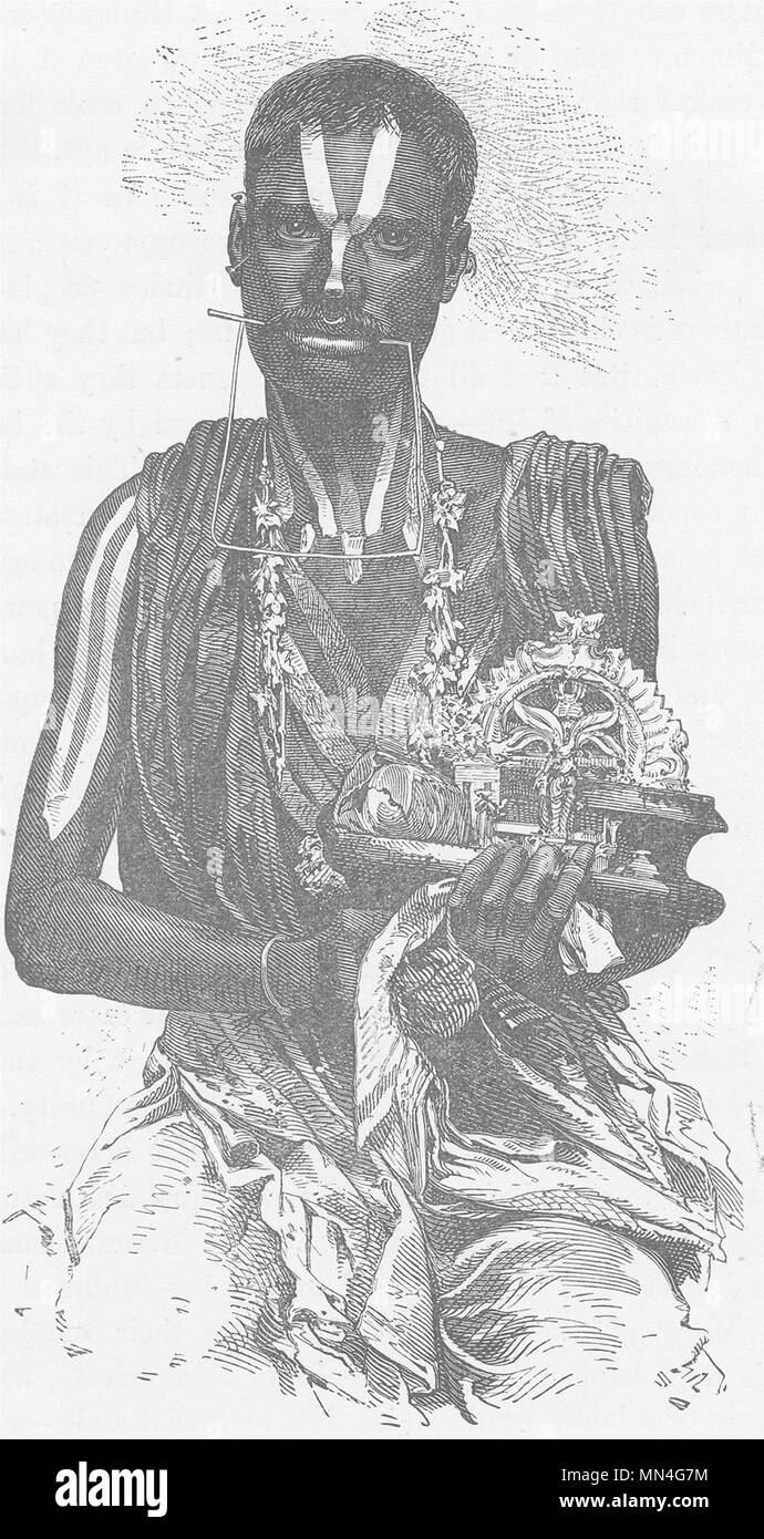 L'Inde. Fakir hindou 1892 ancienne vintage print photo Banque D'Images