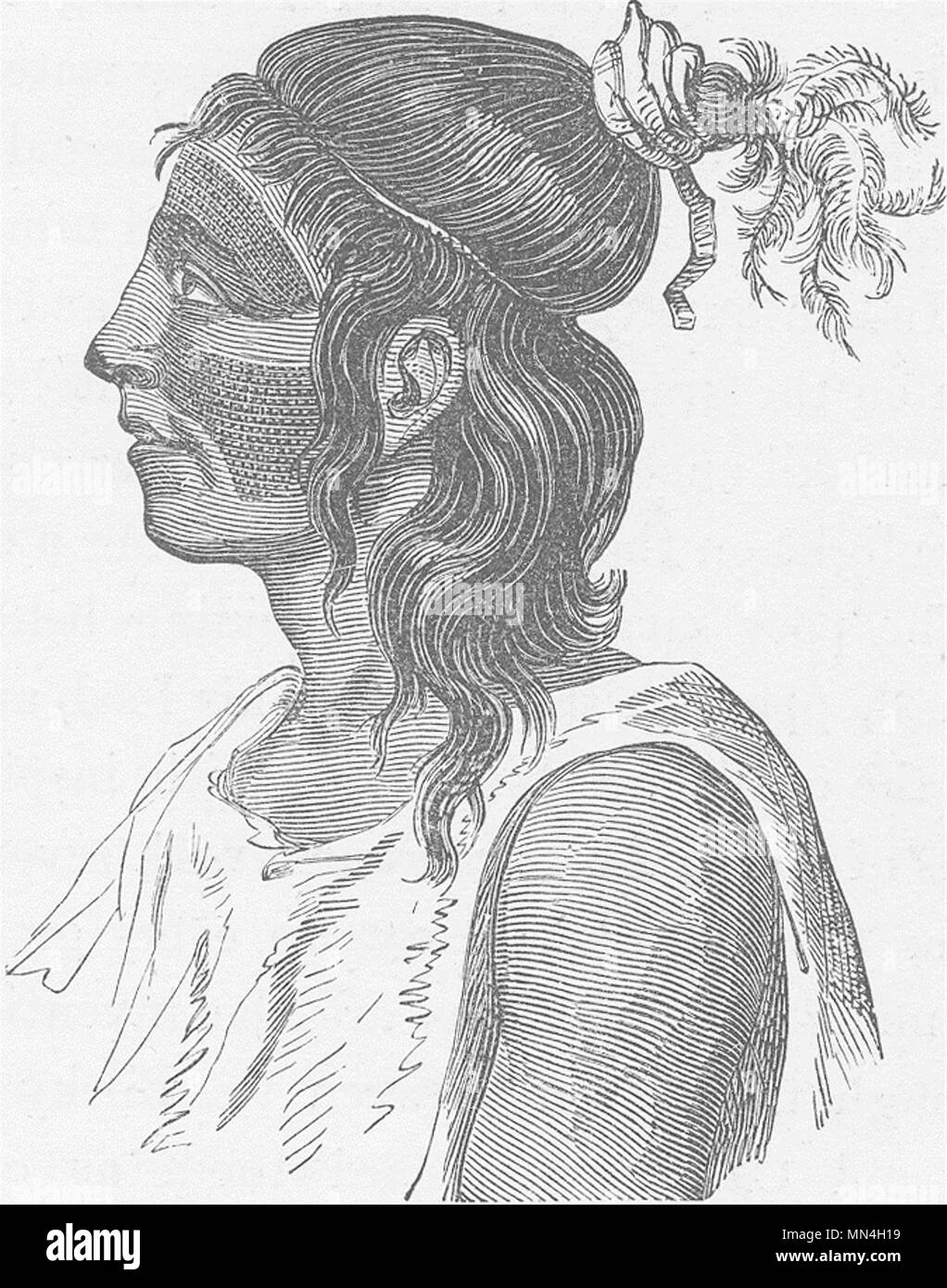 La Californie. Femme indienne de la rivière Sacramento 1890 ancienne imprimer photo Banque D'Images