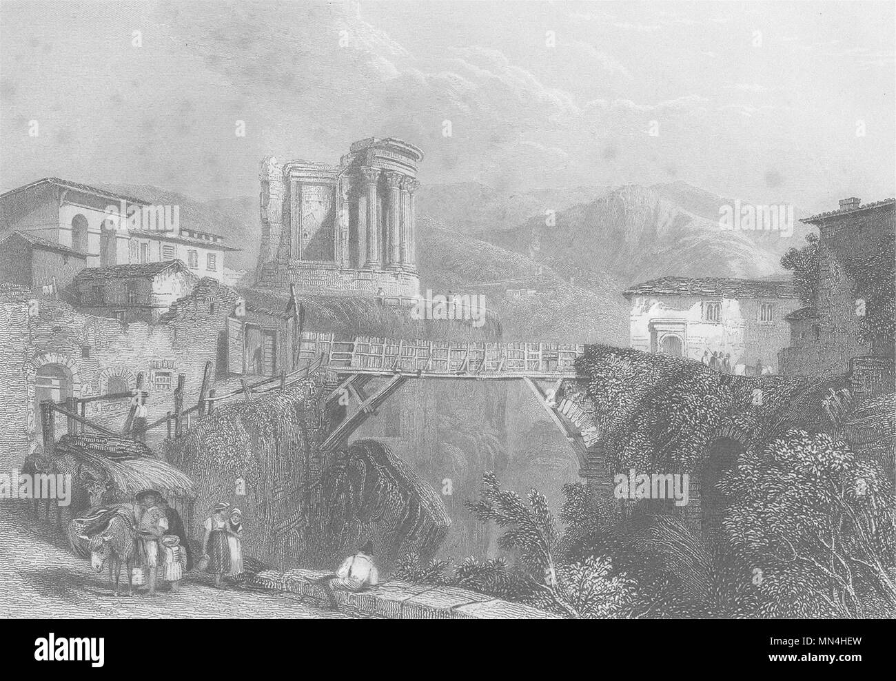 L'Italie. Handy 1833 Tivoli ; ancienne vintage print photo Banque D'Images