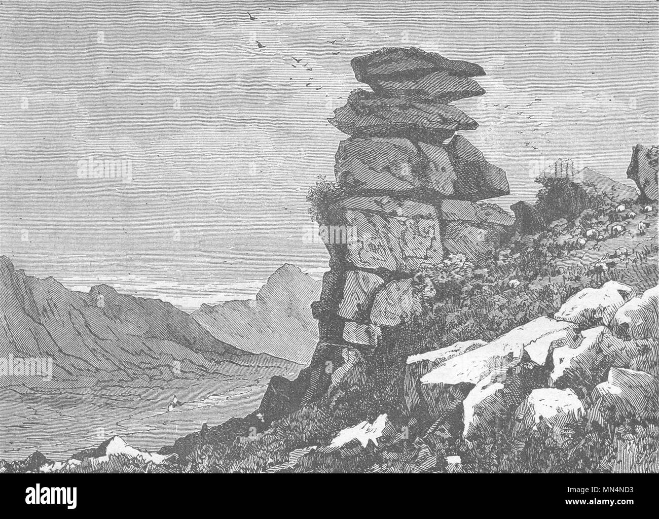 SOMT. Exmoor. Devil's Cheese-Ring 1898 ancienne vintage print photo Banque D'Images