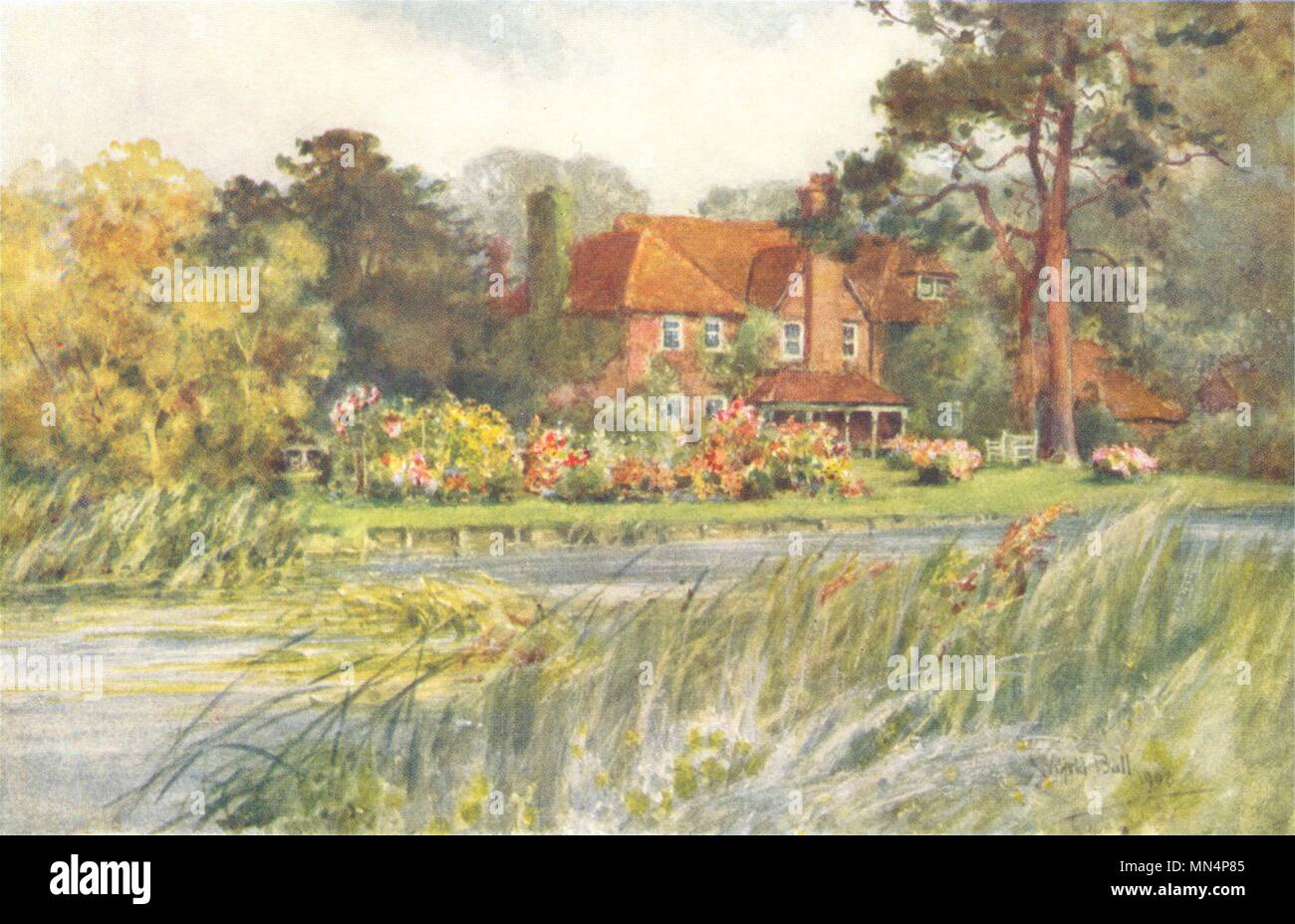 GAVEL ACRE. sur l'essai. Bransbury commun. Tennyson.. HAMPSHIRE 1909 old print Banque D'Images