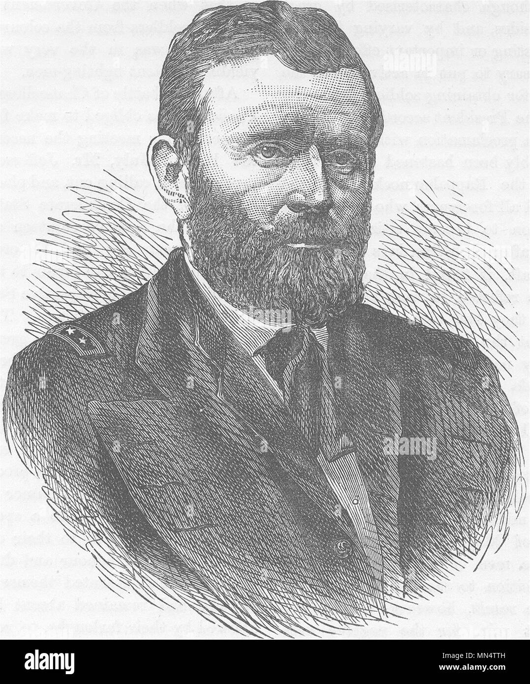 MILITARIA. La guerre civile. Général Grant c1880 ancienne vintage print photo Banque D'Images