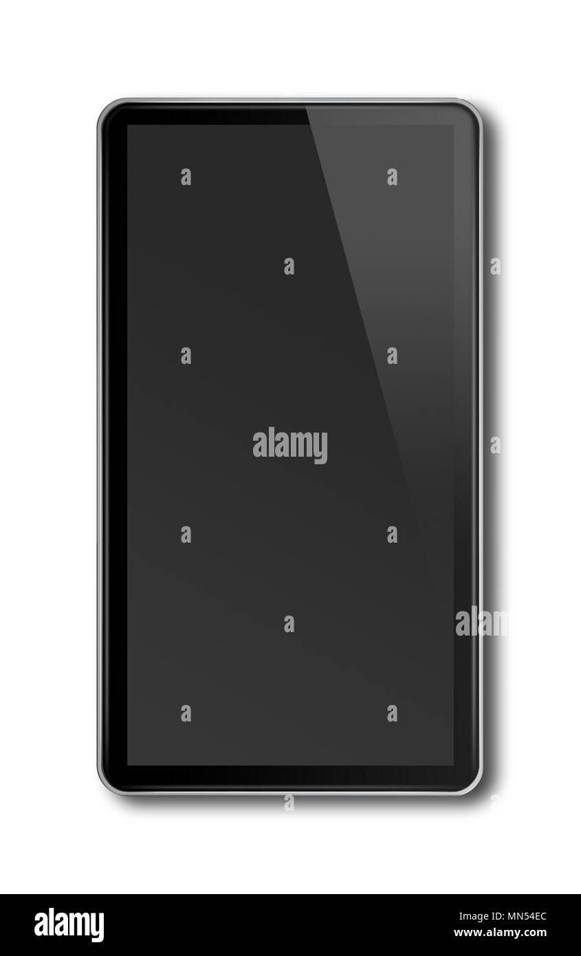 Black smartphone, tablette PC numérique immersive modèle. Isolated on white Banque D'Images