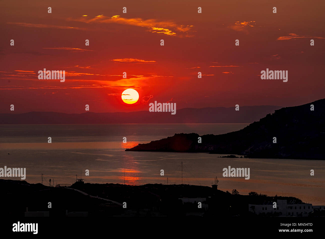 Vue panoramique au coucher du soleil. Image Banque D'Images